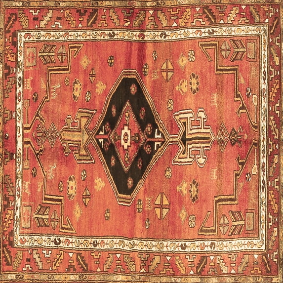 Ahgly Company Indoor Square Persian Brown Traditional Area Rugs, 4' Square