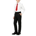 thumbnail image 4 of Odeerbi Niños 3 Piezas Caballero Traje Formal Preppy Traje de Manga Larga Camisa de Vestido y Pantalones de Traje Con Corbata Uniforme Escolar Conjunto, 4 of 8