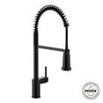 thumbnail image 3 of Moen Align Matte Black 3-in-1 Water Filtration Pre-Rinse Spring Pull Down Kitchen Faucet, Water Filter for Sink Faucet Sold Separately, F5923BL, 3 of 7