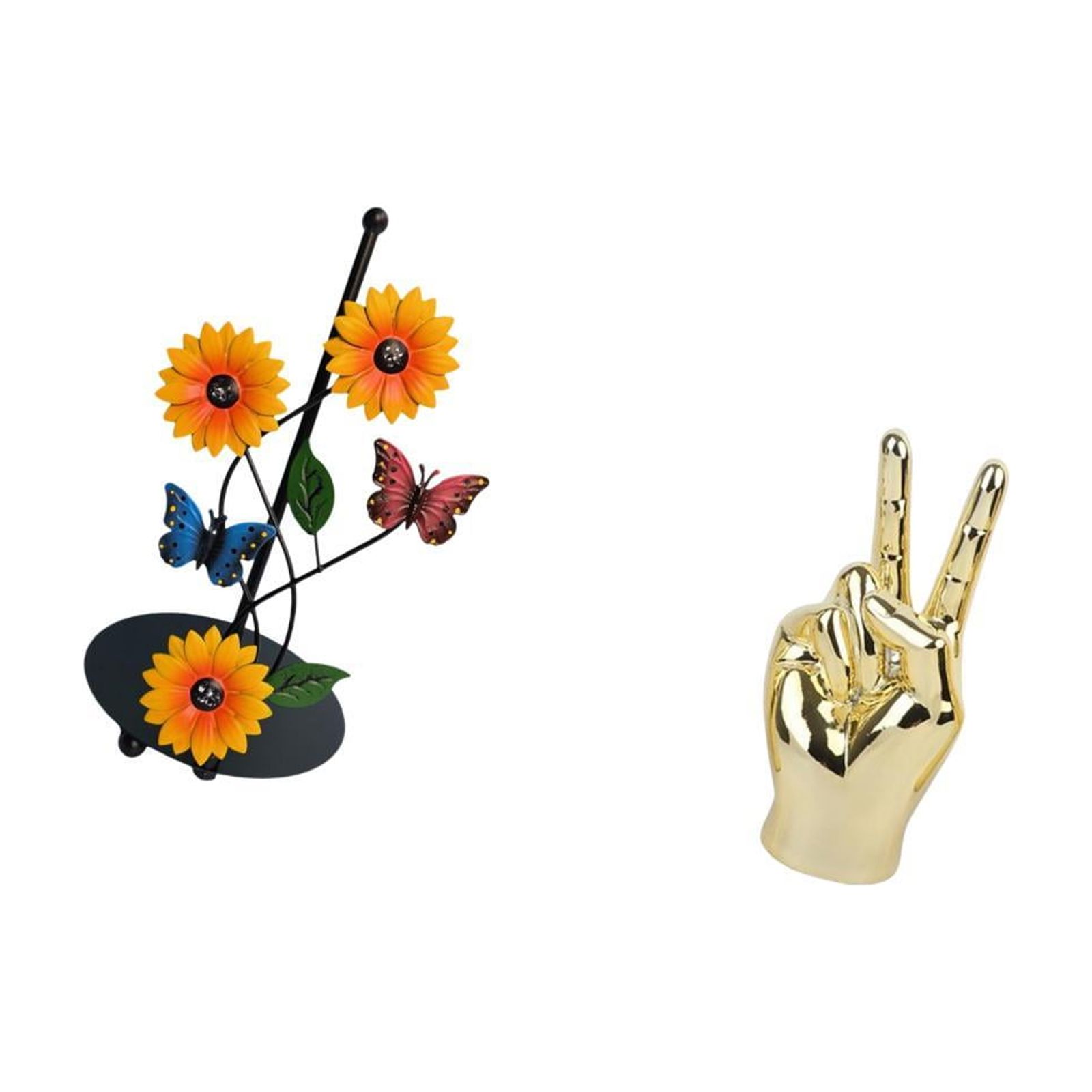 Fiocias Toilet Paper Holder Paper Towel Holder Countertop Statue Sculpture Hand Finger Gesture Figurines Creative Resin Iron Removable Stand Suitable for Kitc