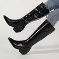 thumbnail image 3 of B91xZ Women's Winter Boots Riding Combat Motorcycle Mid Calf Winter Boots,Black 8, 3 of 5