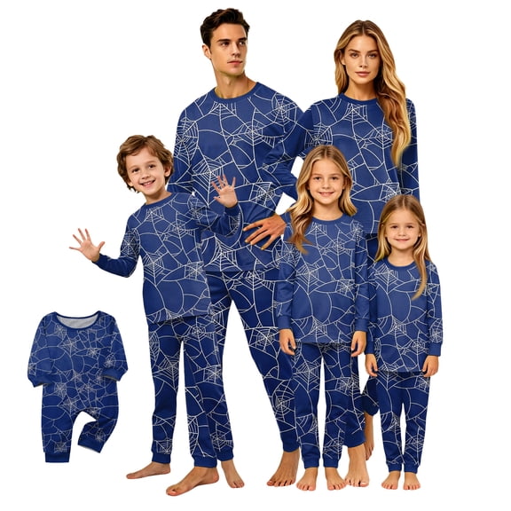 Halloween Family Matching Pajamas Sets, Halloween Family Loungewear, SpiderWeb Printed Holiday PJS, Halloween Soft Home Relaxing Night Clothes Matching Pjs Set, Holiday Party Home Wear