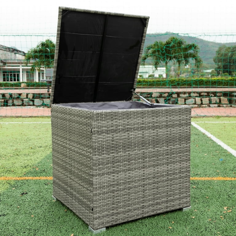 Patio set online with cushion storage