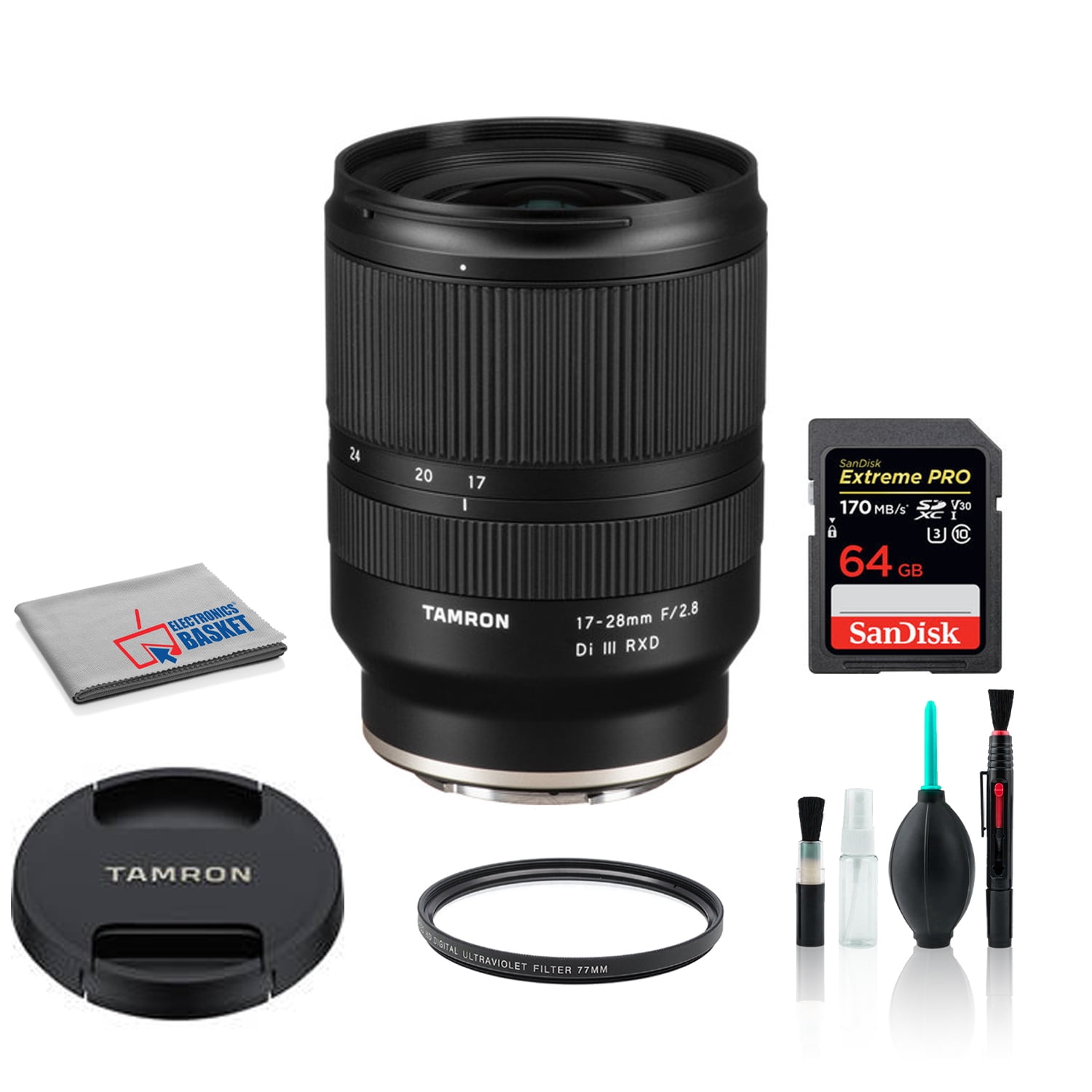 Tamron 17-28mm f/2.8 Di III RXD Lens for Sony Mirrorless Full Frame E Mount  with 64GB Memory Card (International Model)