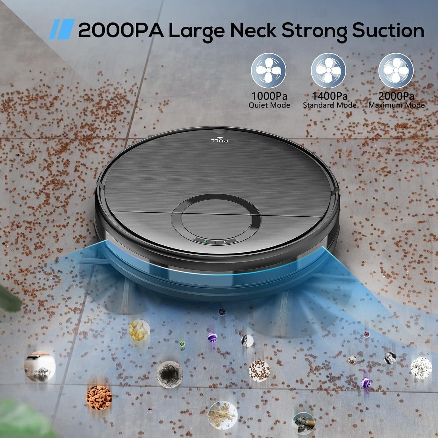 ONSON Robot Vacuum and Mop Combo, 2 in 1 Mopping Robotic Vacuum with Schedule, App/Bluetooth/Voice, Max Suction 2000Pa, Self-Charging Robot Vacuum Cleaner