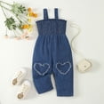 thumbnail image 2 of Ketyyh-chn99 Girls Rompers Ruffle Sleeveless Summer Toddler Baby Girls Jumpsuit Romper Sleeveless Strap Summer Outfits Pockets Clothes Size for 9-12 Months,Blue, 2 of 6