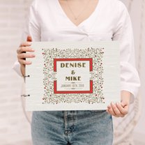 Darling Souvenir Personalized Engraved Laser Cut Wedding Guest Book Wooden Cover Sign-in Book Registry Guestbook Scrapbook-3J