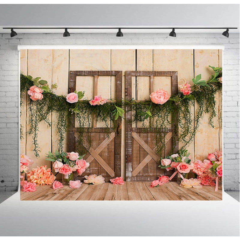 Studio Photo Photography Backdrop Floral Wooden Background for Home Baby Wedding 