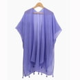 thumbnail image 4 of Hilenly Fringe Kimono Beach Cover Ups for Women Long Cardigan Cover Up with Tassel Swimsuit Coverup, 4 of 8
