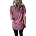thumbnail image 4 of ZyeKqe Womens Top Short Sleeve Shirts Criss Cross V Neck T Shirts Loose Fitted Tees Solid Color Summer Tops, 4 of 8