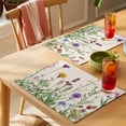 thumbnail image 4 of Spring Flowers Placemats Set of 4 Wild Floral Herb Botanical Place Mats Indoor Wipeable Table Mats Washable Cloth Dining Table Placemats for Kitchen Holiday Party Home Decor 13x19 Inch, 4 of 9