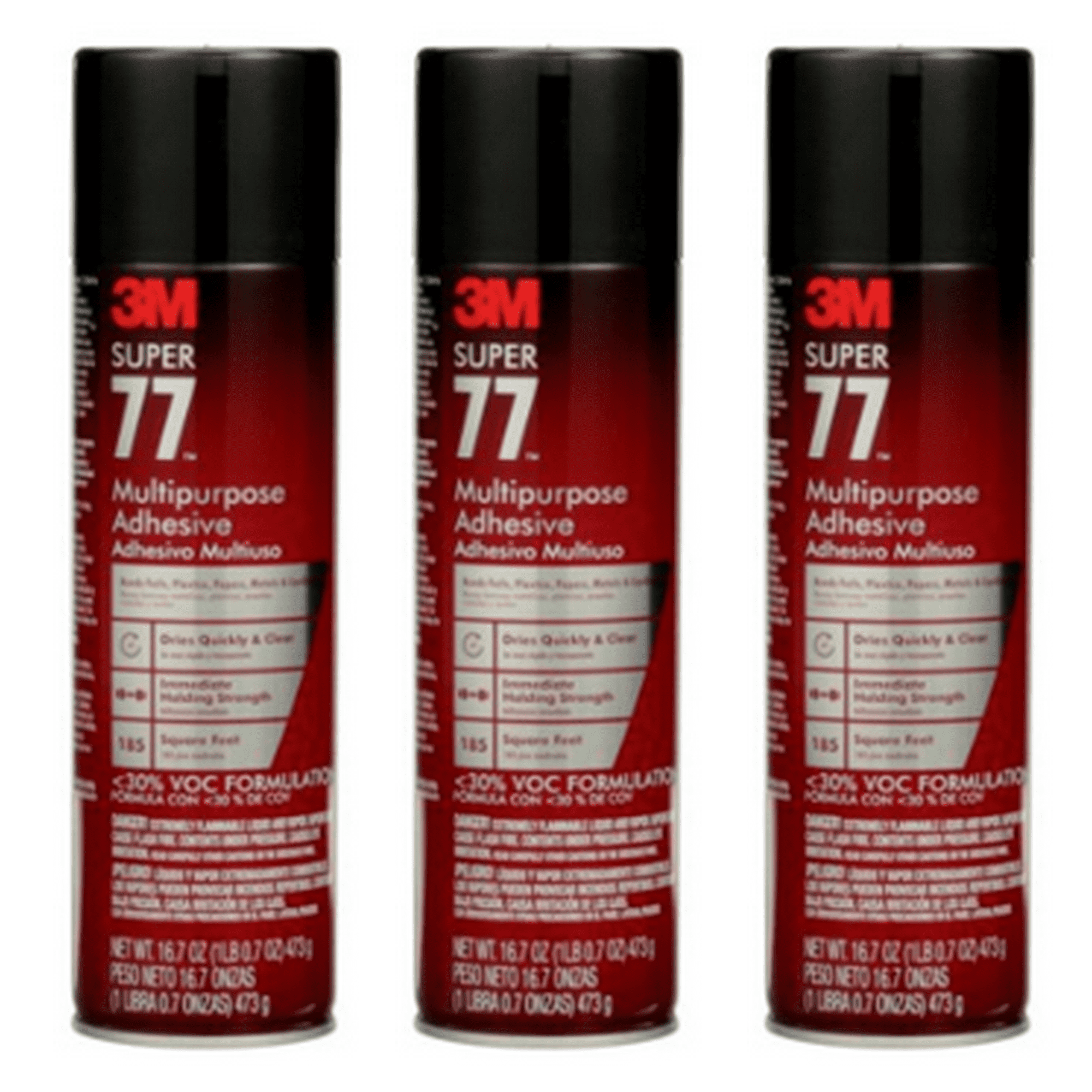 (3 pack) 3M Scotch Super 77 MultiPurpose Spray Adhesive, Low VOC 17oz 76308913120 eBay