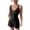 Black, variant on Women's 2 Piece Business Casual Outfits Summer Button Up Cropped Blazer Vest and Tailored Shorts Set White XL(XL)