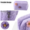 thumbnail image 4 of 1Pcs Travel Makeup Bag Makeup Brush Holder Makeup Organizer Bag Cosmetics Storage Bag Purple Cloth, 4 of 7