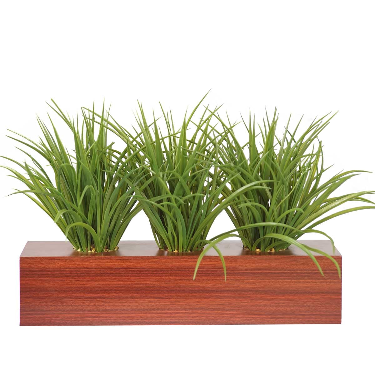 12" Tall Plastic Grass Artificial Indoor/ Outdoor Faux Decor in Wooden
