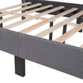 thumbnail image 6 of Upholstered Linen Platform Bed, Full Size, Gray, 6 of 9