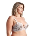 thumbnail image 3 of Curve Muse Women's Underwire Plus Size Push Up Add 1 and a Half Cup Lace Bras-2PK-Cream/Brown,Brown/Rose Gold-40DDD, 3 of 6