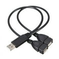thumbnail image 2 of Lefu USB 2.0 A Male To 2 Dual USB Female Jack Y Splitter Hub Power Cord Adapter Cable, 2 of 8