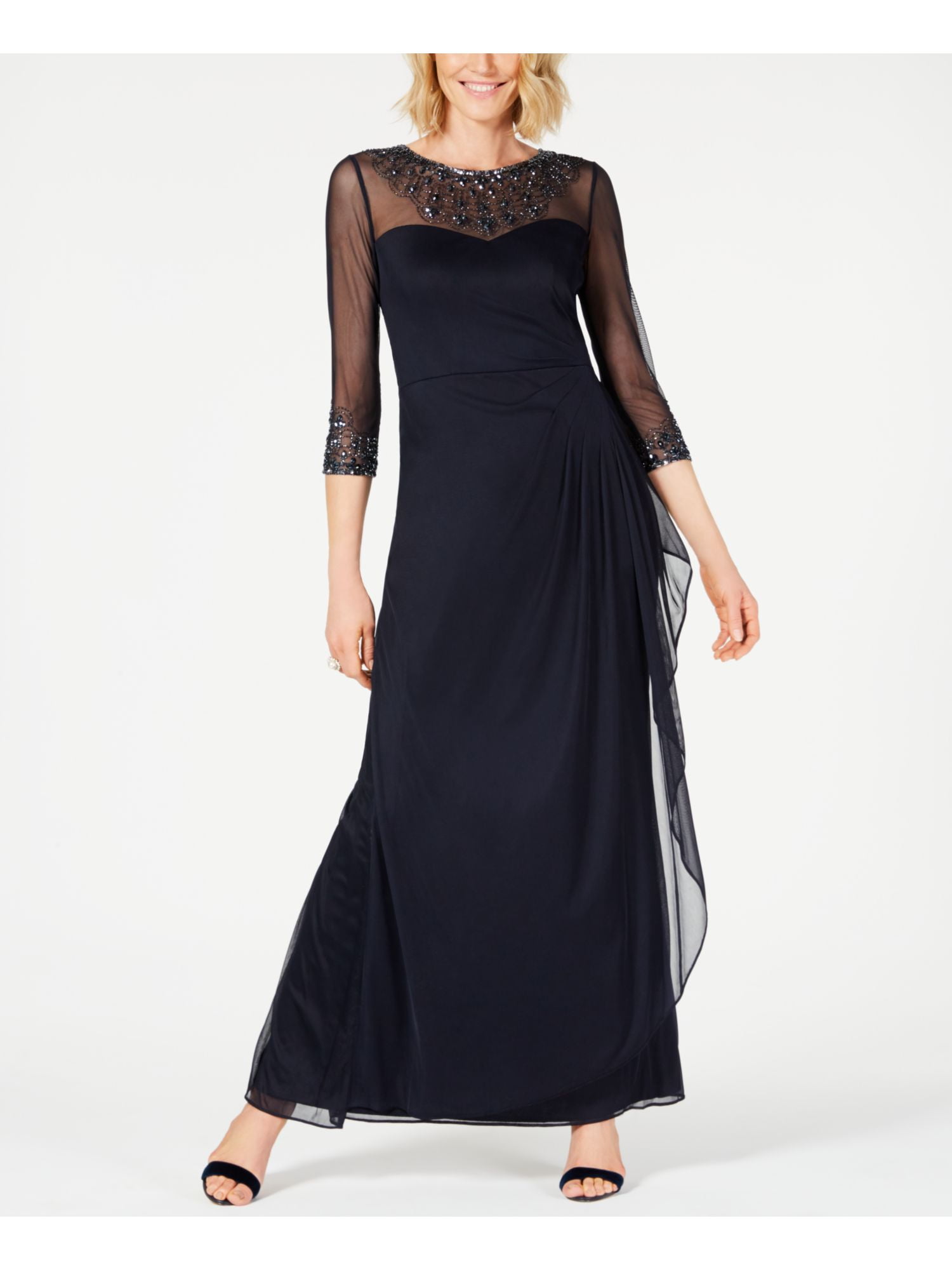 4 Sleeves Evening Dress Purple 8P 