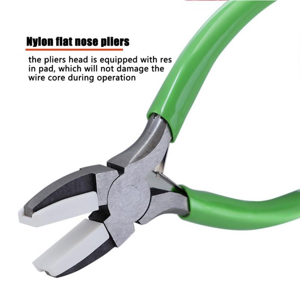 3Pcs Jewelry Pliers Set Including 6-in-1 Jewelry Pliers Bent Nose Pliers Flat Nylon Nose Pliers