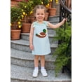 thumbnail image 5 of RUINIXCW Toddler Baby Girl Duck Tank Dress Infant Girl Clothes Little Girls Spring Summer Fall Dress Mallard Embroidery Sleeveless Bow Striped Dress, 5 of 10