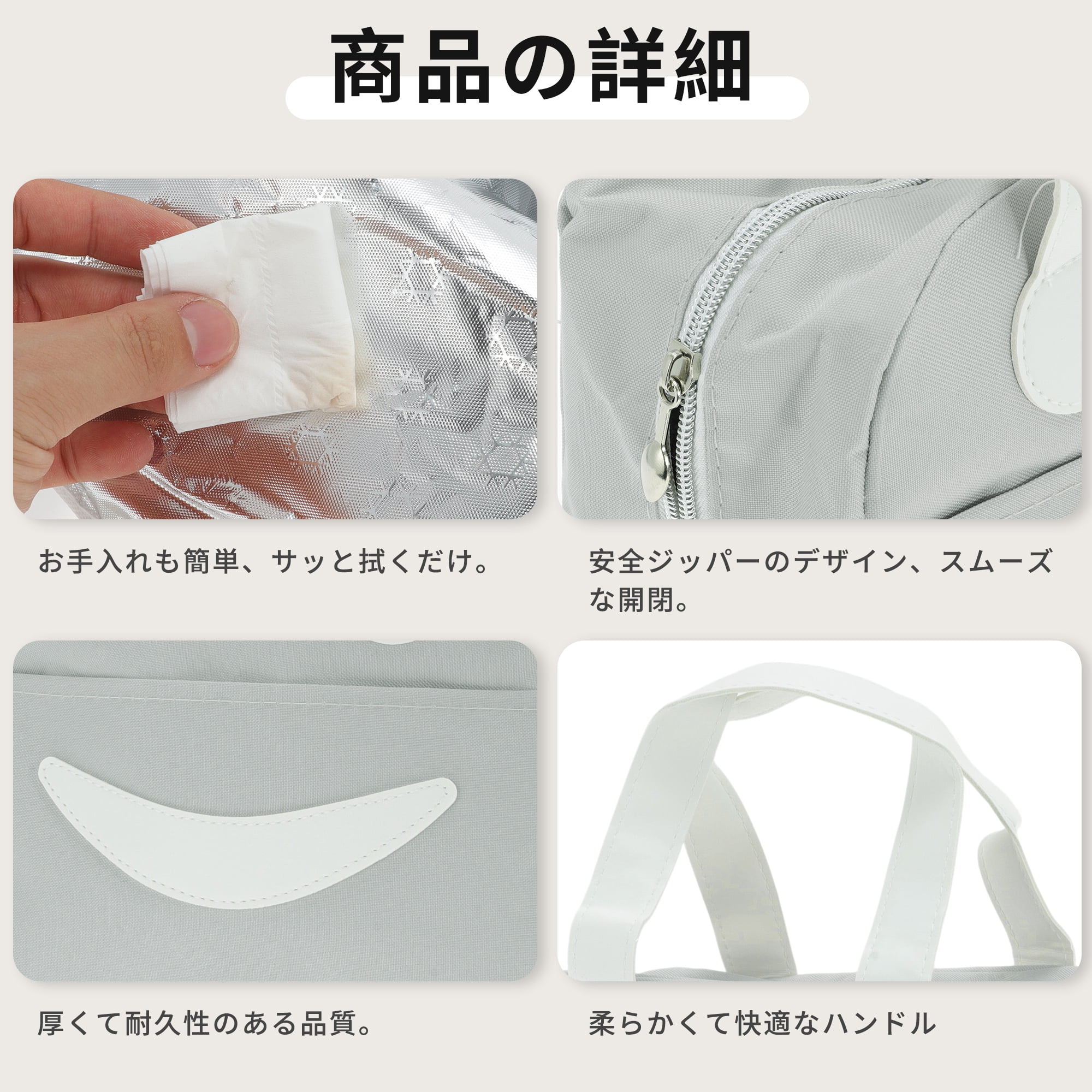 Unique Bargains Reusable Insulated Lunch Box Tote for Office and Picnic Gray
