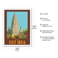 thumbnail image 2 of Visit India - Mahabodhi Temple in Bodh Gaya - Bihar India - Vintage Travel Poster by W. S. Bylityllis c.1950s - Fine Art Matte Paper Print (Unframed) 24x32in, 2 of 4