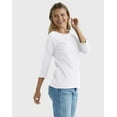 thumbnail image 3 of Hanes Women's T-Shirt Raglan Sleeve Tee Stretch Cotton Plain 6 Colors sz S-2XL, 3 of 5