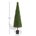 thumbnail image 4 of Noble House 6FT Artificial Conical Cedar Topiary Tree, Tall Faux Evergreen Shrub in Pot for Outdoor & Porch Décor, Green, 4 of 10