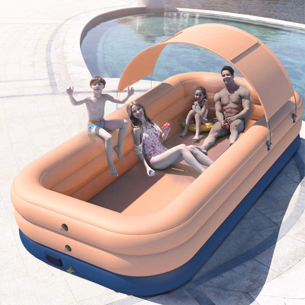 210X150X68CM Thick Lounge Pool Summer Water Party Supply for Baby Kids Adult for Outdoor Garden Backyard Family Inflatable Pools for Kids Adults N/D Inflatable Pool with Canopy 