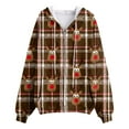 thumbnail image 4 of larppty Christmas Hoodies for Women Zip Up Fashion Casual Lightweight Jacket Xmas Graphic Long Sleeve Pullover Top with Pocket (Brown, 4XL), 4 of 9