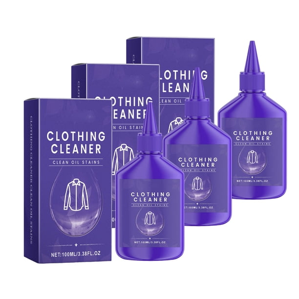 Quitamanchas de ropa | Limpieza profunda, descontaminación de aceites, grasas, alimentos, manchas de cosméticos | Fórmula suave y segura para telas | 100ml | Paquete de 2/3 | Solución de lavandería