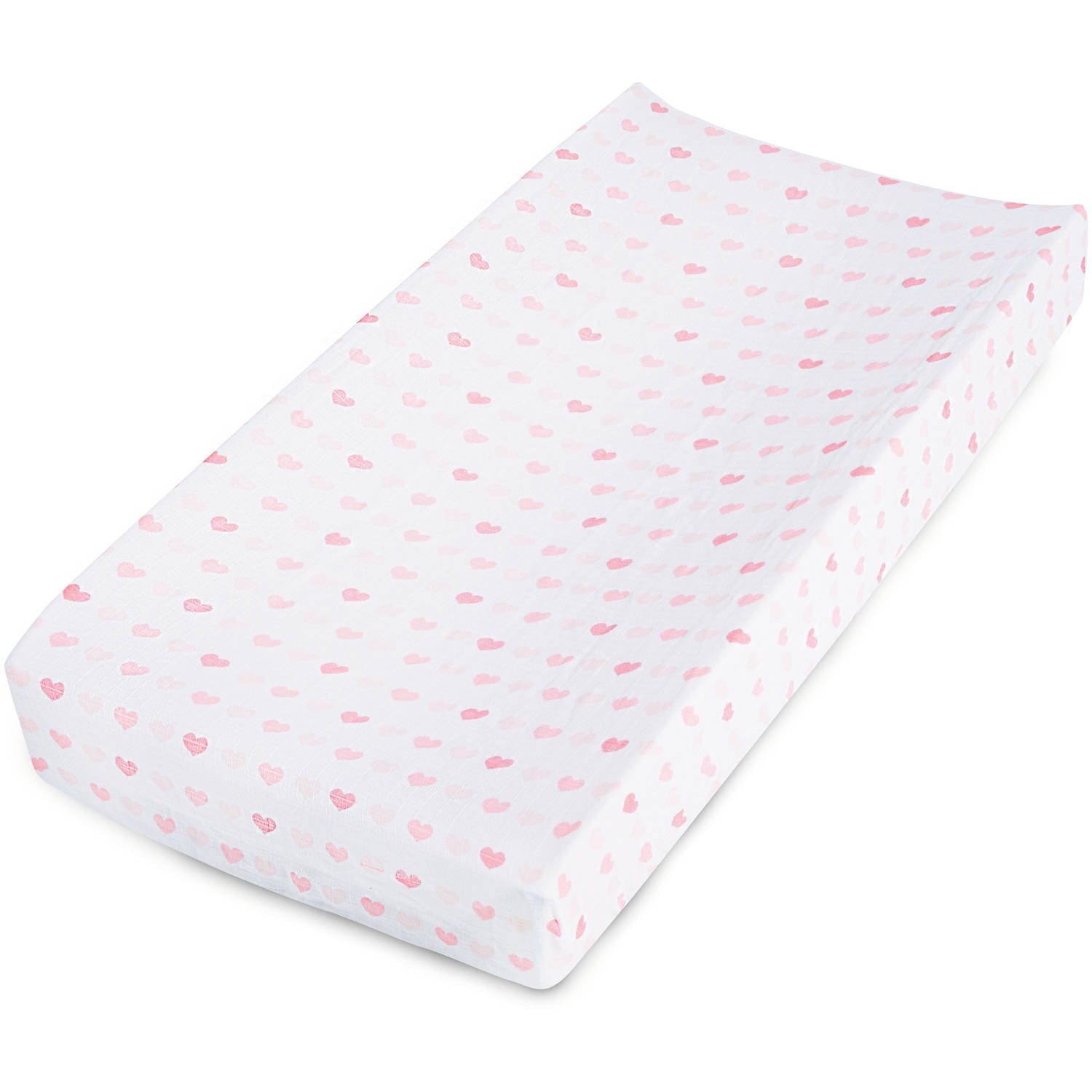 Ben /& Noa Flannel Fitted Change Pad Sheet with Slits for Safety Straps Pink Lattice