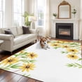 thumbnail image 2 of Large Area Rugs for Living Room Bedroom, Yellow Daisy Flowers 8'x10' Rug Washable Carpet Runner Indoor Outdoor, Spring Summer Pastoral Garden Floral Non Slip Floor Mats Rug for Kitchen, Patio, 2 of 8