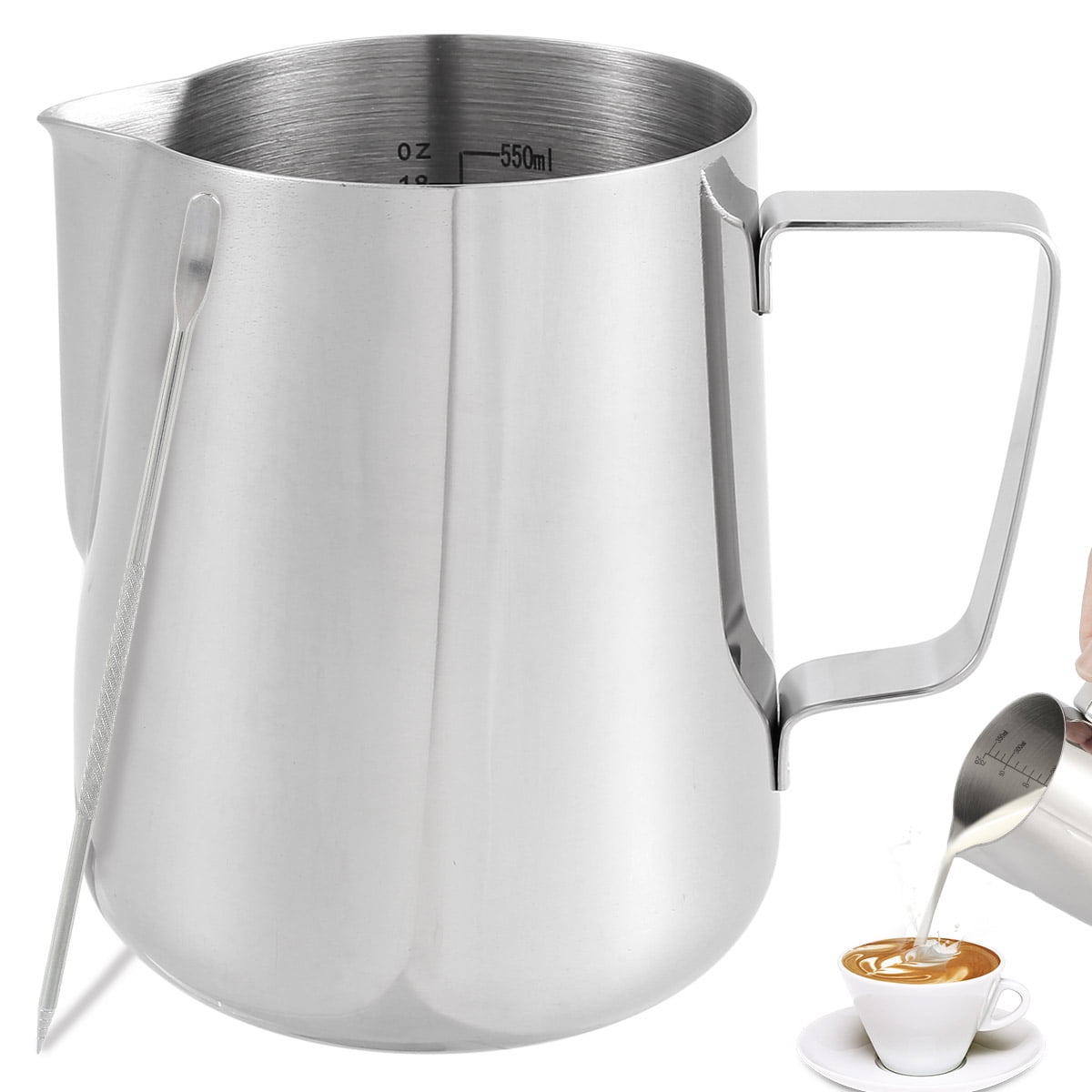 600ml Stainless Steel Milk Coffee Pitcher Latte Espresso Frothing Milk Jug 350 