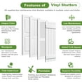 thumbnail image 3 of Demi Bonn Exterior Window Shutters - Two horizontal bars, Weather-Resistant Polypropylene, Easy DIY Install - Louver Shutters for Windows Outside, Vinyl, Brick, 14"W*31" H, White, 3 of 8