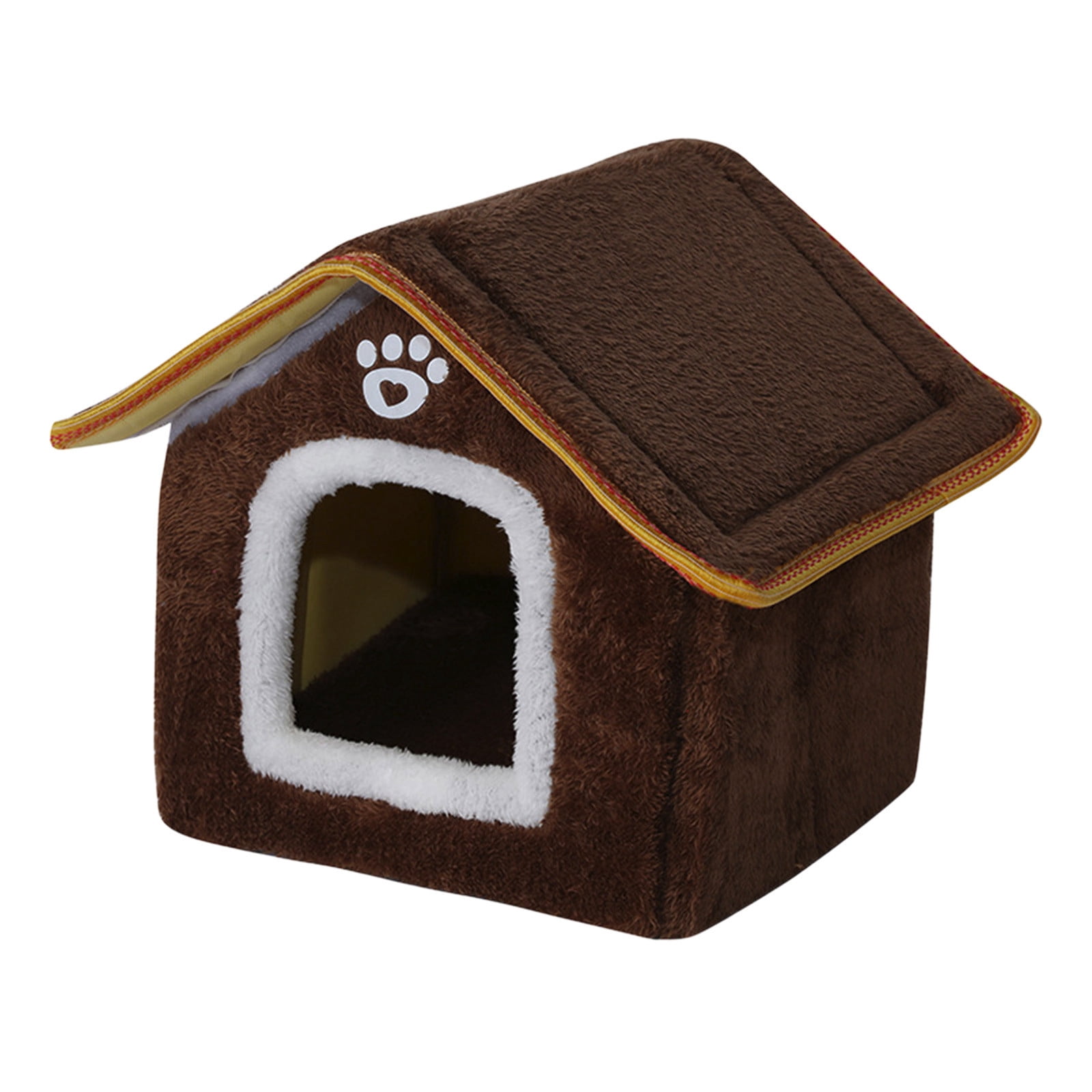 SPOORYYO Foldable Pet House for Cats and Dogs, Portable Cat Tent, Removable Roof, Non-Slip Bottom