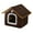 Brown, variant on Pet House with Removable Roof and Non-Slip Bottom for Cats and Dogs, Foldable Shelter for Comfort, Portable Design for Travel, Home, or Outdoor Use with Easy Cleaning
