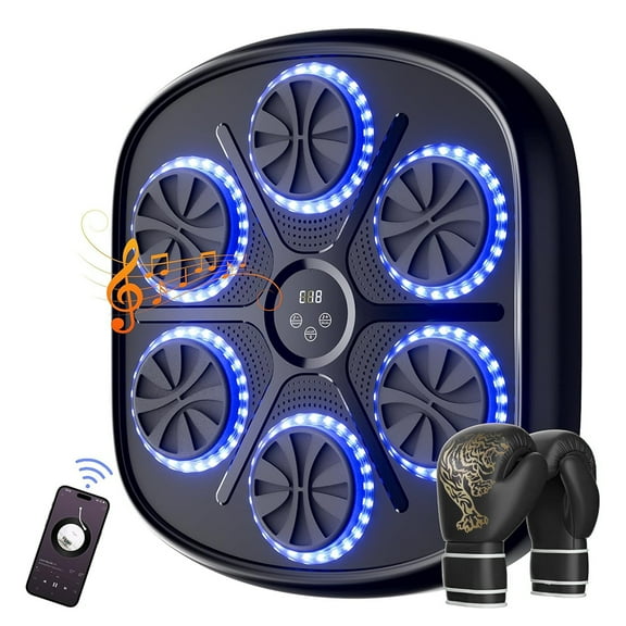 Vtin Music Boxing Machine MBT03 Portable Wall-Mounted Bluetooth Music LED Light with Adult Gloves, Black