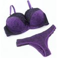 thumbnail image 4 of GHSDFBB Women's Comfortable Push Up Embroidery Lace Bra and Panty Set Plus Size, 4 of 7