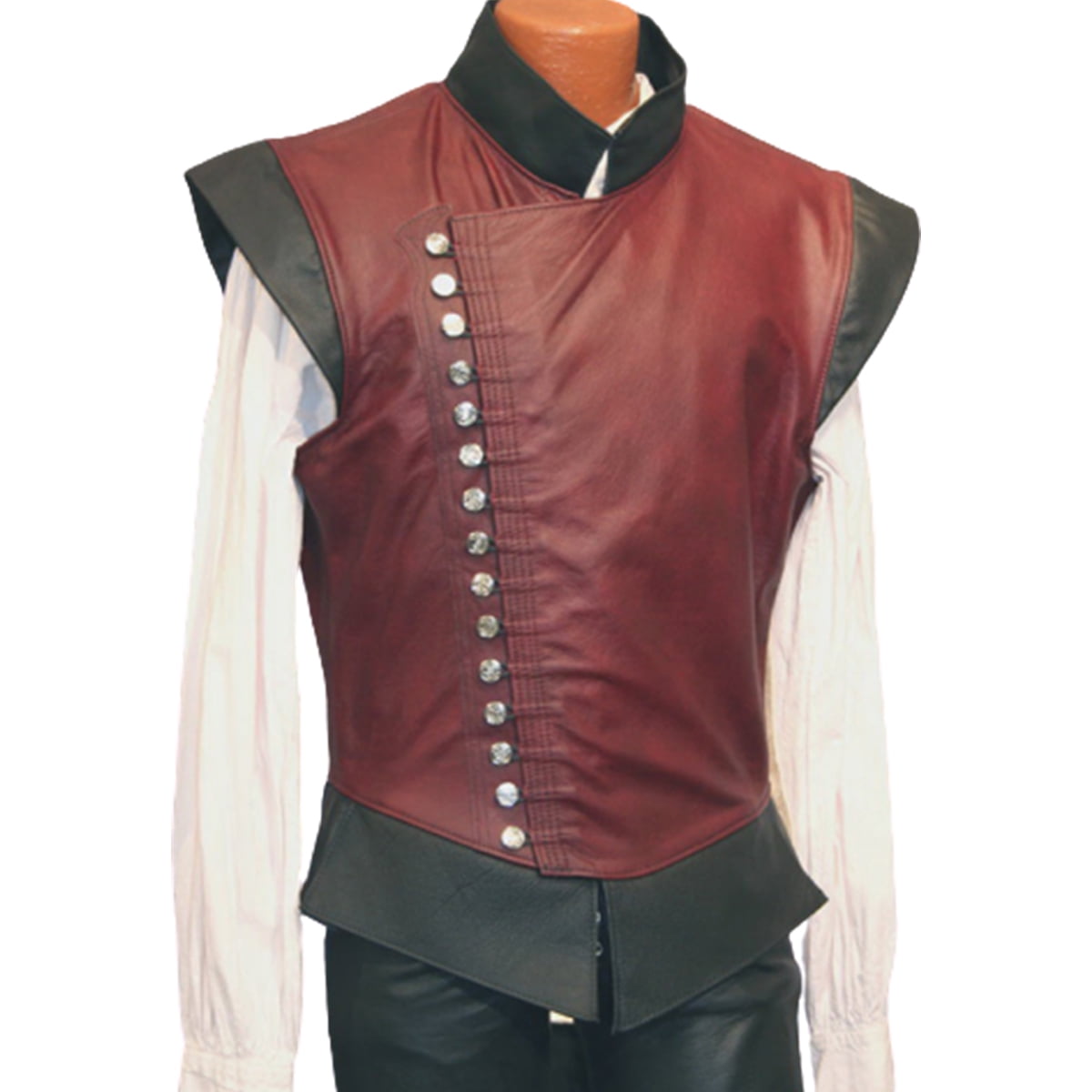 Lovaru S5XL Men Medieval Renaissance Leather Slim Fit Vest Walmart