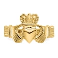 thumbnail image 5 of 14K Yellow Gold Ring Band Themed Polished Claddagh, Size 5, 5 of 5