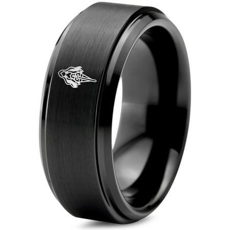 Tungsten Black Rings Valentine Gamer Small 8mm Wedding Bands Women Unique Groomsmen Gift Tungsten Black Rings Valentine Gamer Small 8mm Wedding Bands Women Unique Groomsmen Gift