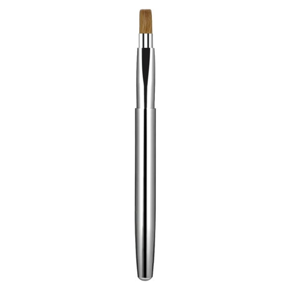 Lurrose Retractable Lip Brush Cosmetic Tool Compact Portable Metal Shell Lip Brush Makeup Brush Flexible Lipstick Lip Gl