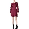 thumbnail image 1 of maison Jules Womens Ruffle Fit & Flare Dress, Red, 8, 1 of 2