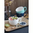 thumbnail image 6 of Porcelain 22oz Large Coffee Mugs Set of 4 Large Soup Mug with Handles Perfect for Coffee Tea Hot Chocolate Microwave Safe White, 6 of 7