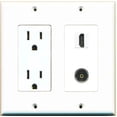 thumbnail image 1 of Ultra Spec Cables 15 Amp Power Outlet HDMI Toslink Port Jack F/F Wall Plate, 1 of 1