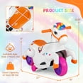 thumbnail image 3 of Costway 12V Kids Ride on Unicorn Toy with  Training Wheels Music One-button Start Horse Toy Multicolor, 3 of 10