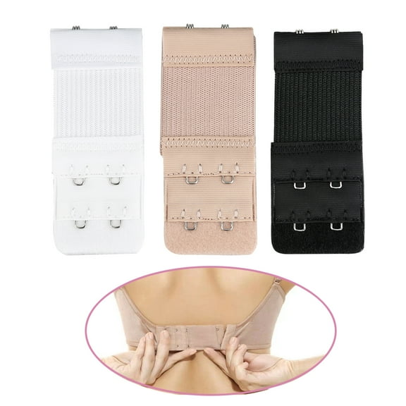 Dytern Bra extender 2 hook 3Pcs Extender 2 Hooks Elastic Extension Strap 2 Rows 2 Hooks Comfortable Extenders for Ladies ( Black White ),3.15"X1.26"X0.08"