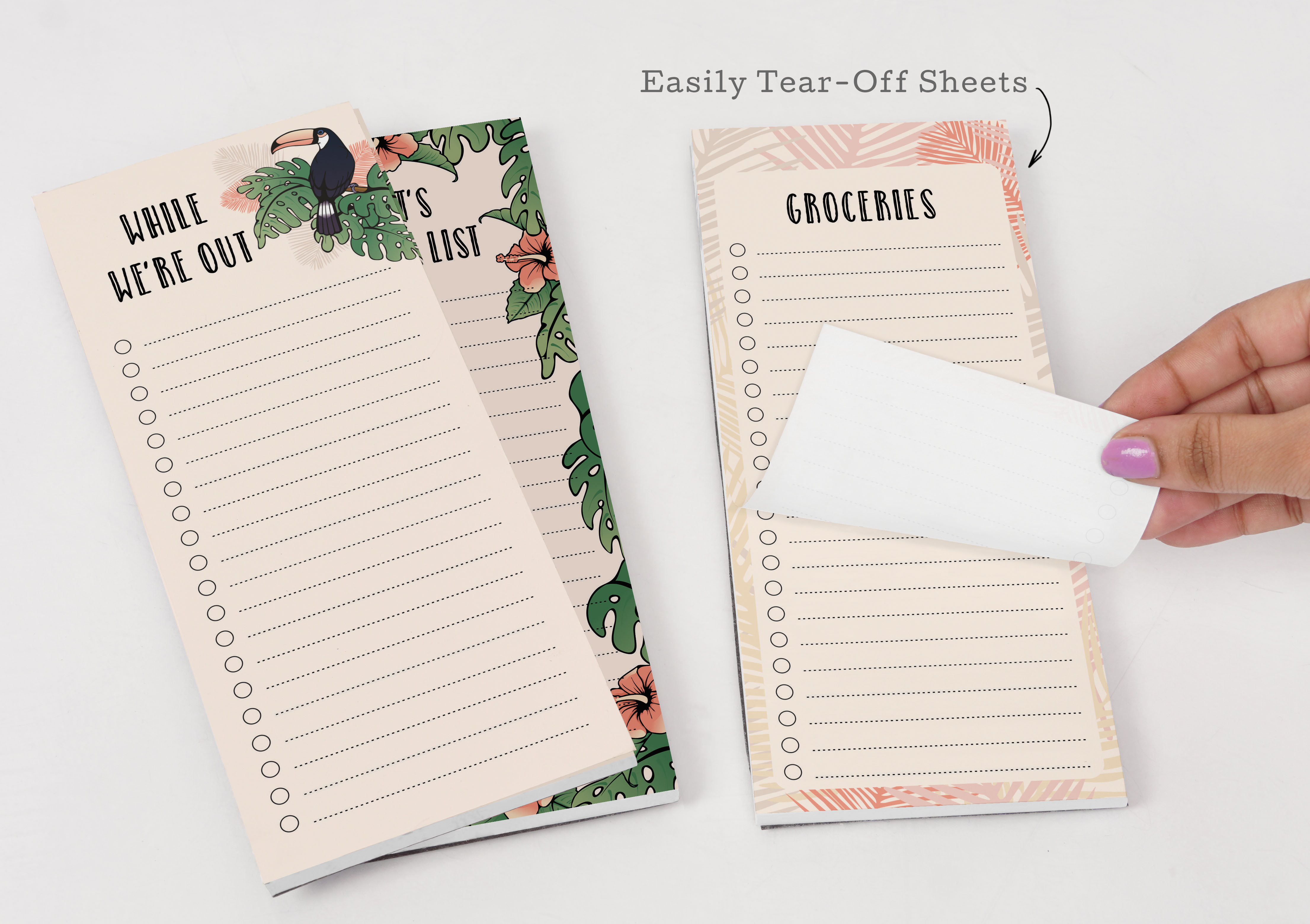 Inkdotpot Pack of 3 Magnetic Fridge To-Do List Notepads- Magnetic Memo Pads For Refrigerator-(50 Sheets Each)-6Q